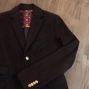 Wool navy blue J. Crew blazer w patterned interior